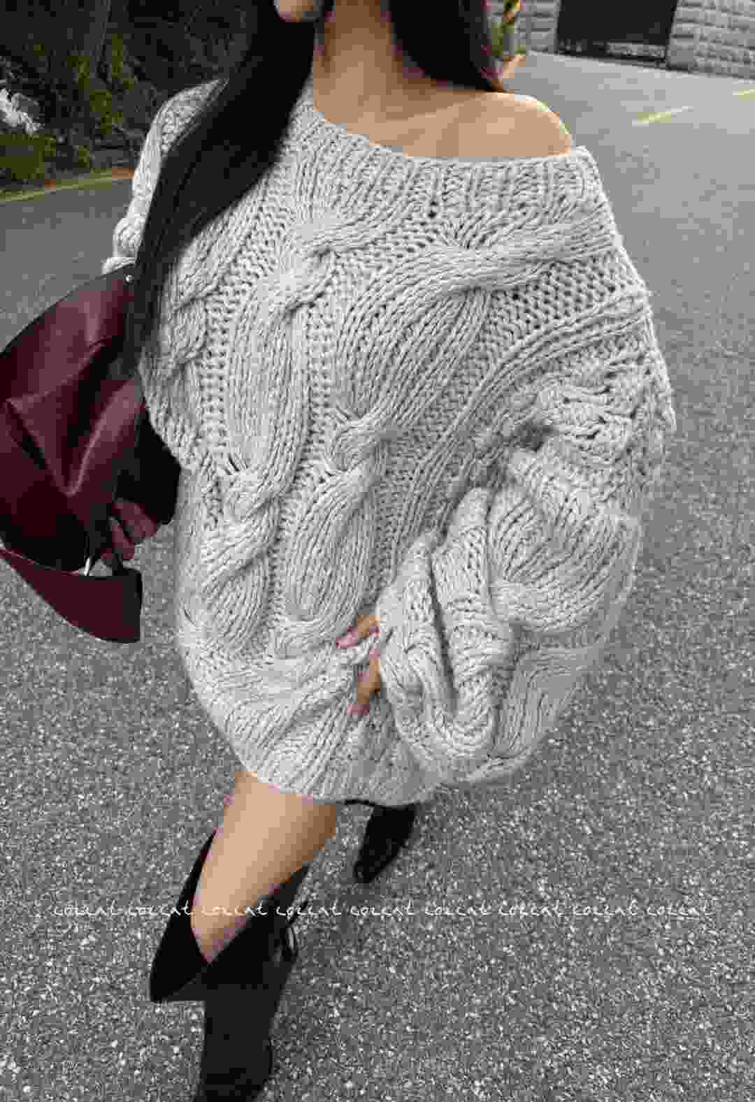 COZCAT-코즈켓-T東大門㊣代購女裝新款職業時尚毛衣手工針織COZCAT毛衣