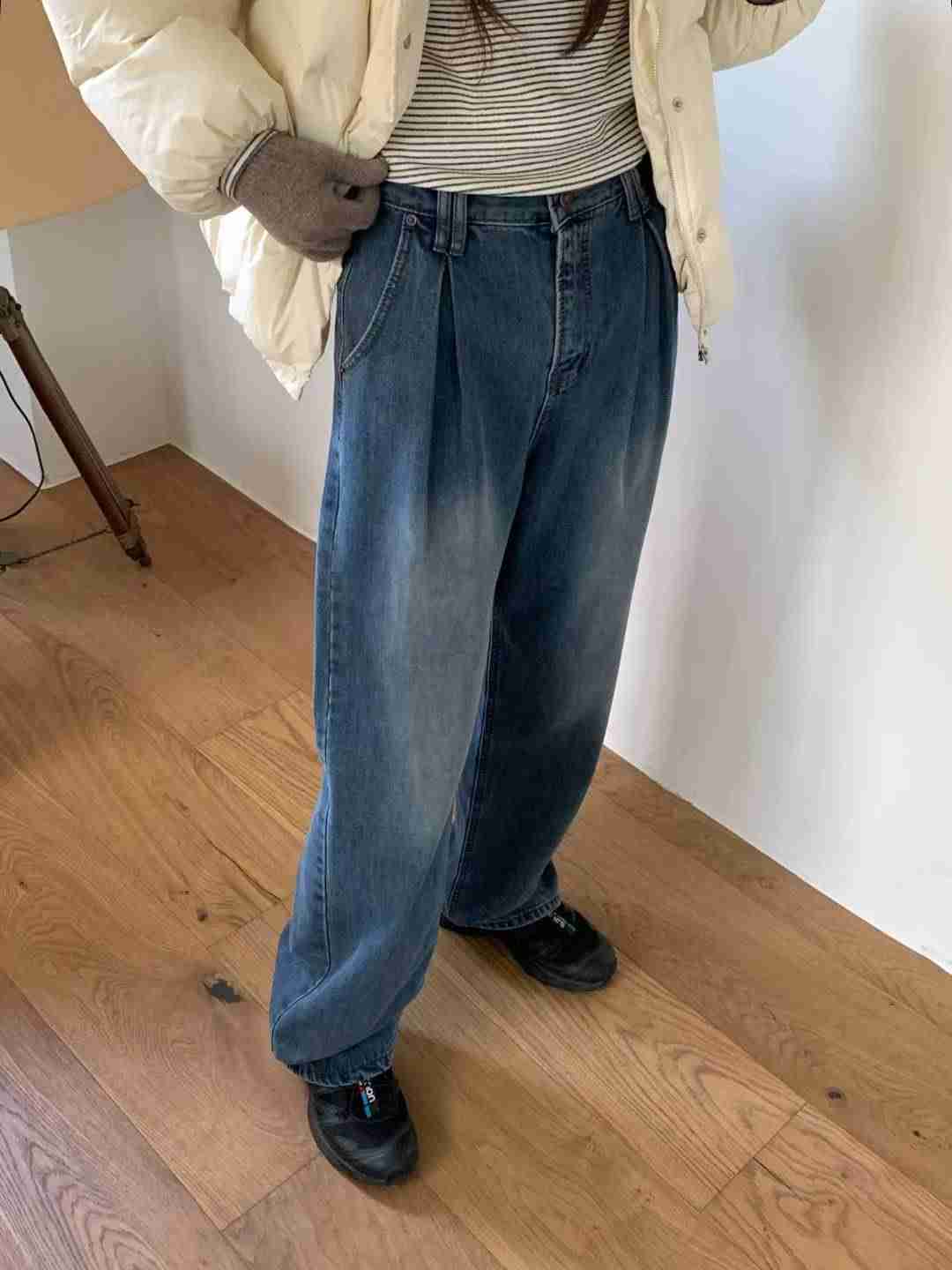 PI2韓國代購㊣女士新款職業熱賣真品休閑25秋冬人氣牛仔褲加絨Pi2牛仔褲