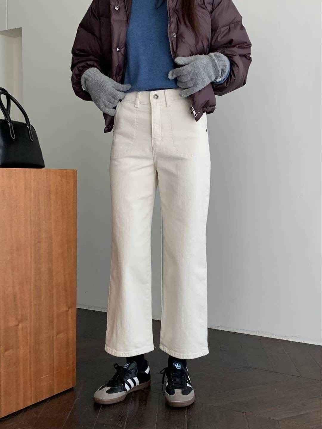 PI2東大門㊣直郵女士新品25秋冬職業真品人氣休閑牛仔褲加絨Pi2牛仔褲