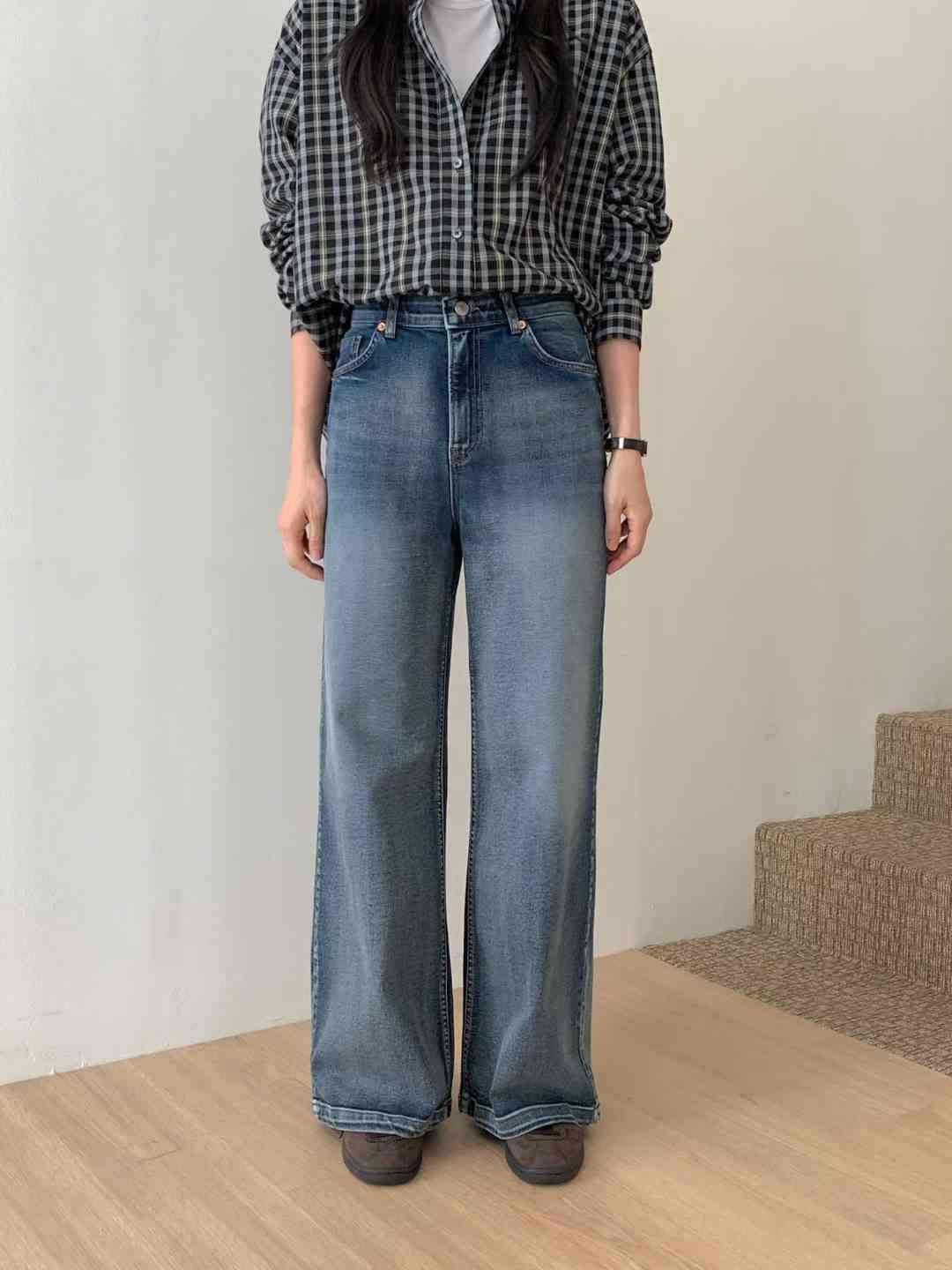 PI2東大門㊣代購女裝新品人氣真品25秋冬休閑時尚職業牛仔褲Pi2牛仔褲