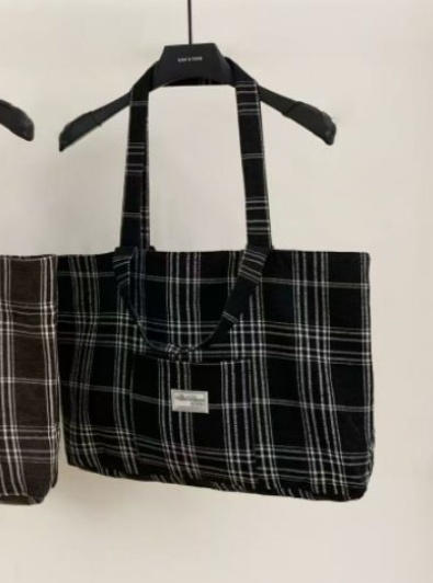STAY HERE東大門㊣直郵女士新品25秋冬推薦單肩斜跨包格紋STAY HERE單肩/斜跨包
