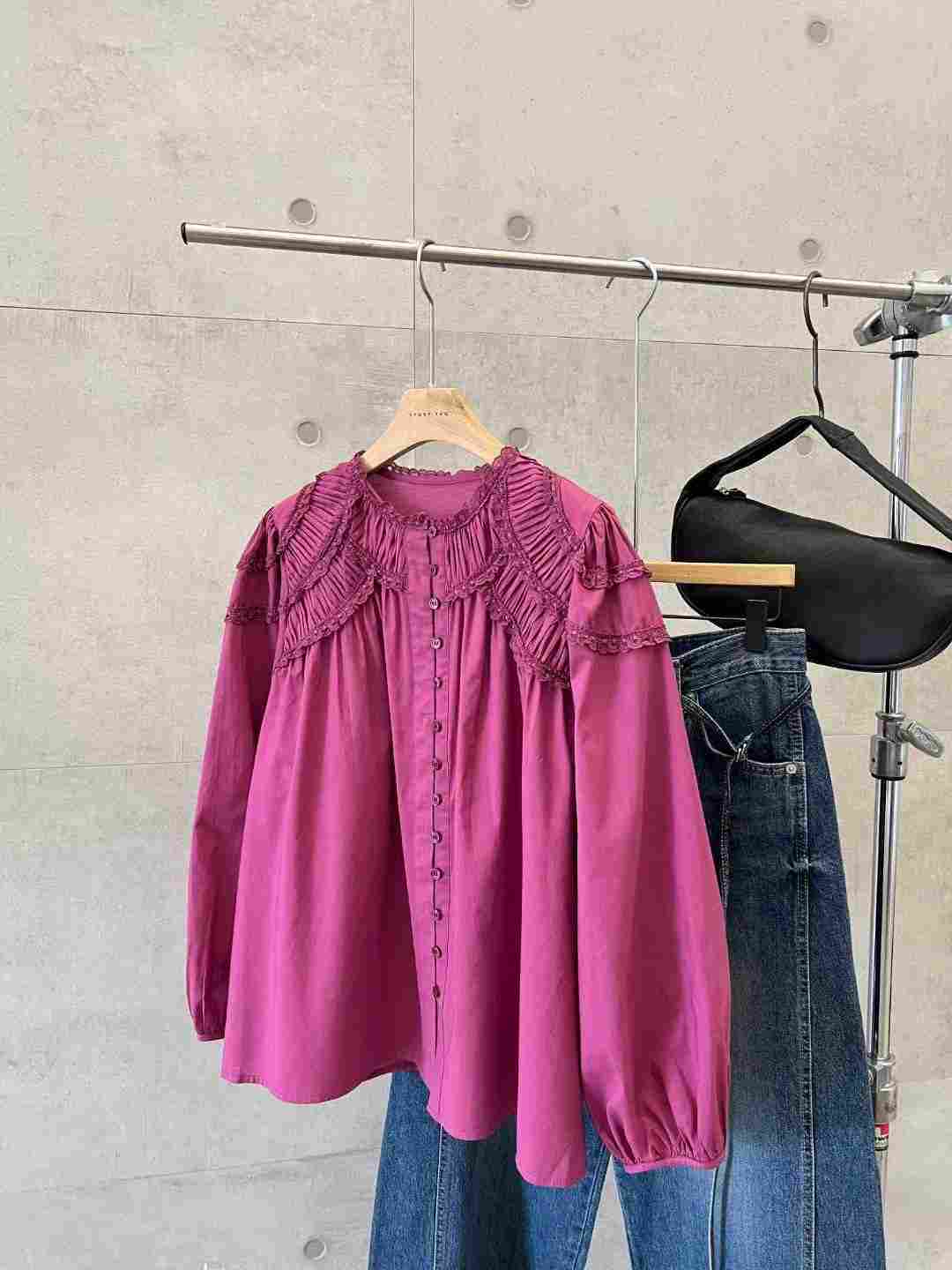 STORY TAG韓國直郵㊣女士新款25秋冬職業真品人氣襯衫蕾絲衫STORY TAG襯衫/蕾絲衫