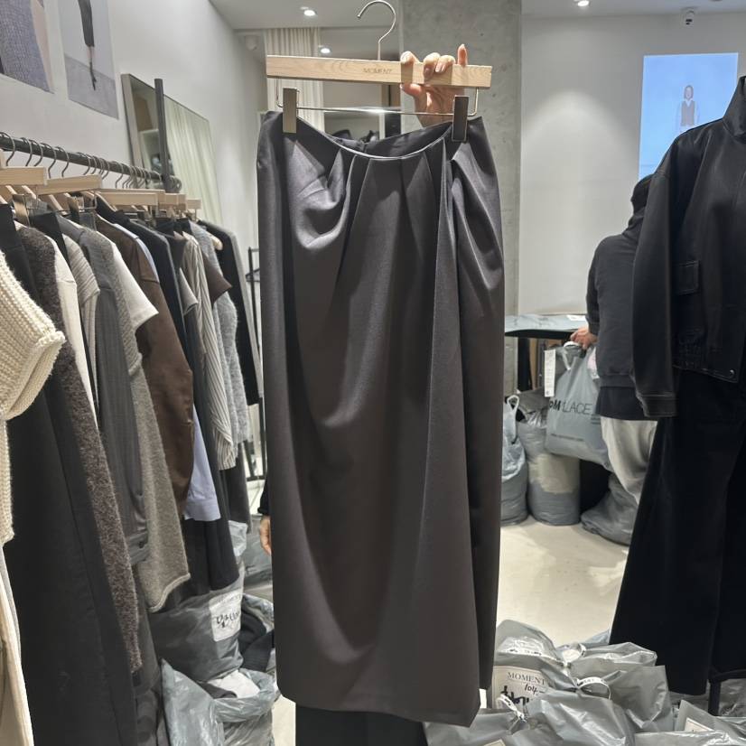 MOMENT韓國代購㊣女裝新款熱賣25秋冬休閑人氣真品推薦長裙MOMENT/RECOVER長裙