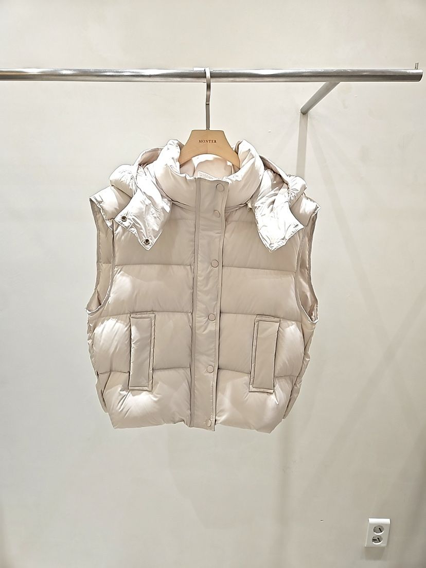 MONTER東大門㊣直郵女裝新款25秋冬真品馬甲可拆卸連帽鵝絨MONTER馬甲