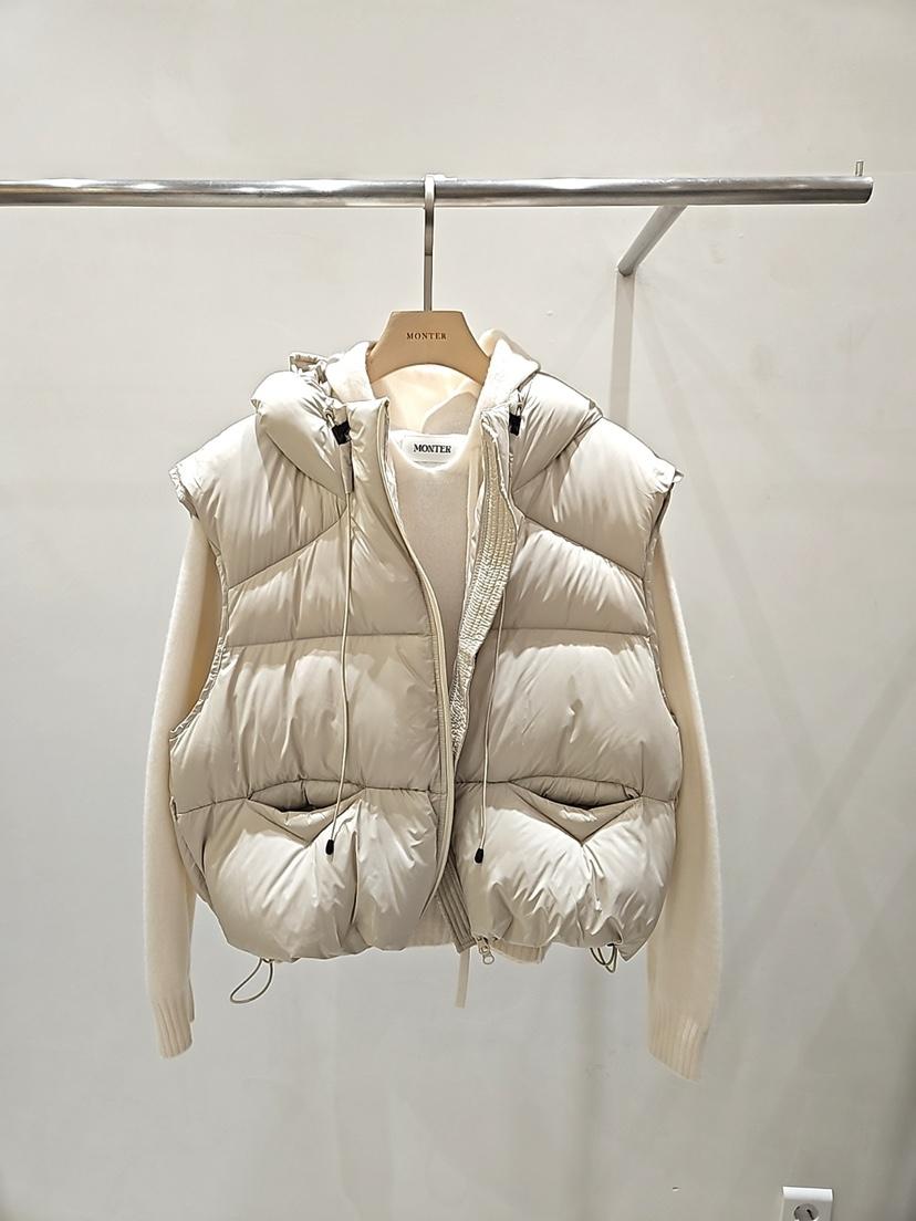 MONTER東大門㊣直郵女士新款真品推薦休閑馬甲不含內搭鵝絨MONTER馬甲