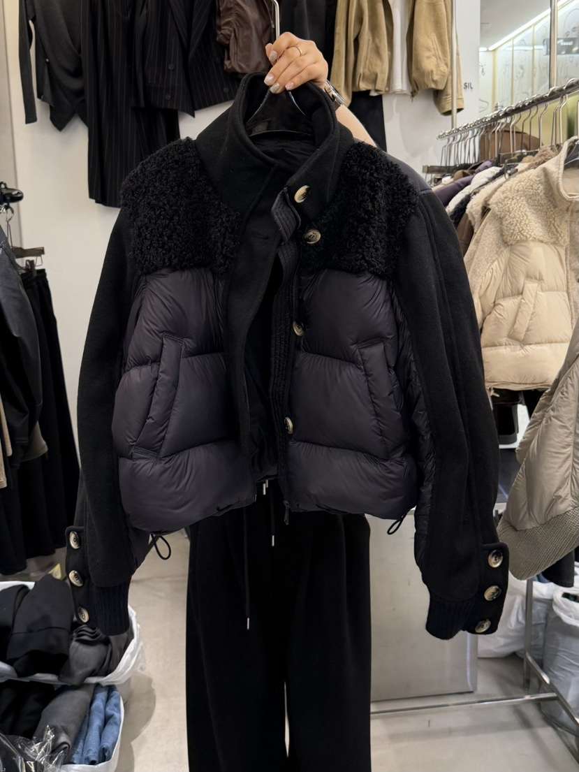 THE SIL東大門㊣實拍女士新款真品熱賣職業短款羽絨服羊毛絨THE SIL/1 2ILLY短款羽絨服