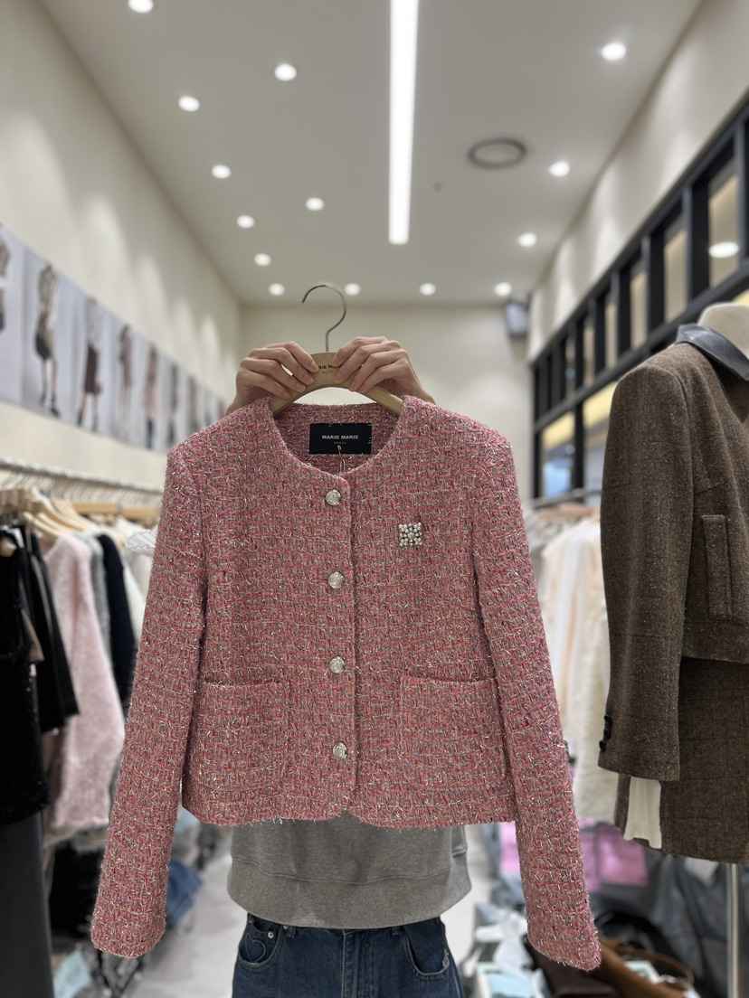 MARIE MARIE韓國代購㊣女裝新品熱賣休閑夾克不含飾品花呢MARIE MARIE夾克