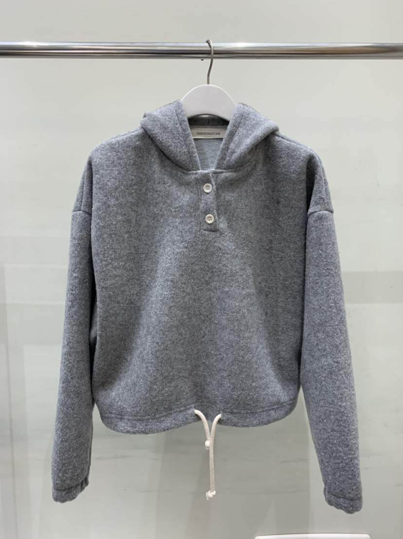 THE SIGNATURE韓國代購㊣女裝新品熱賣休閑衛衣羊毛兜帽紐扣THE SIGNATURE衛衣