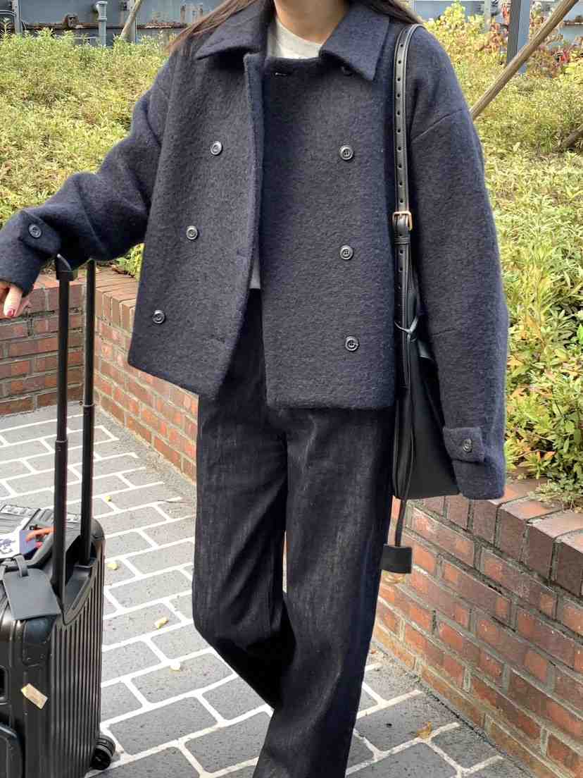 COURGETTE東大門㊣實拍女裝新款休閑25秋冬人氣職業短款大衣COURGETTE短款大衣