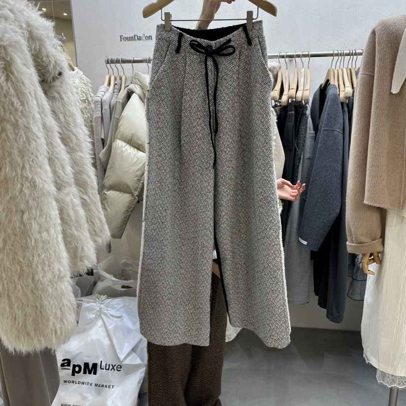 FOUNDATION東大門㊣實拍女裝新品25秋冬真品熱賣休閑褲粗花呢FOUNDATION休閑褲