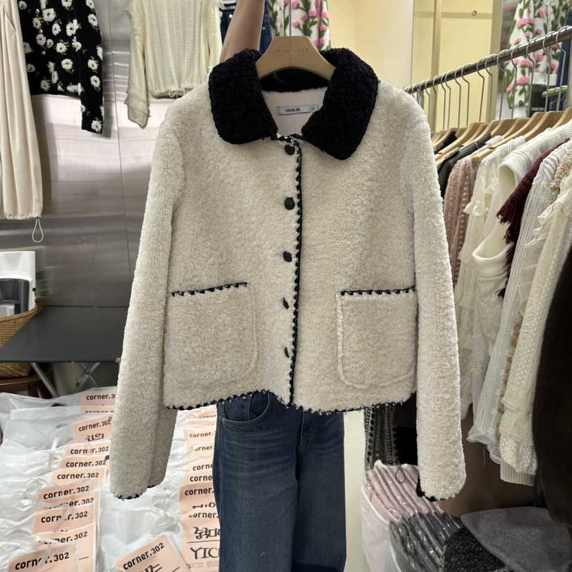 CORNER韓國代購㊣女士新款25秋冬職業推薦人氣真品夾克拼色CORNER.302夾克