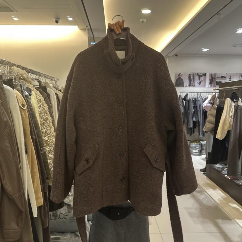 MOST OF ALL U東大門㊣代購女裝新品25秋冬短款大衣羊毛羊駝毛MOST OF ALL U短款大衣