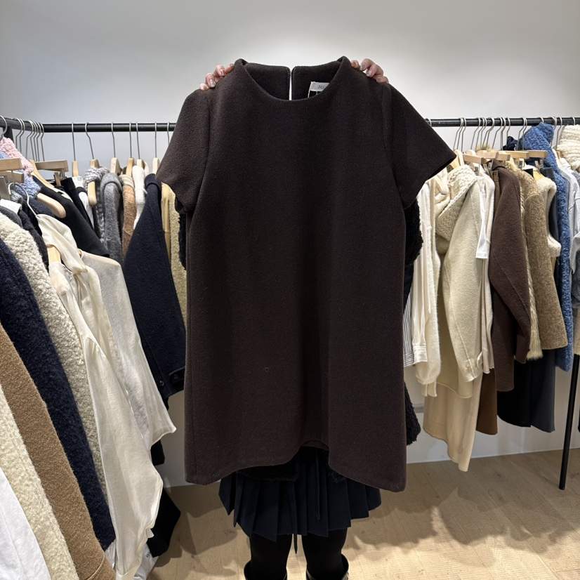 OVERTAKE韓國代購㊣女裝新品25秋冬休閑推薦人氣連衣裙羊毛OVERTAKE連衣裙