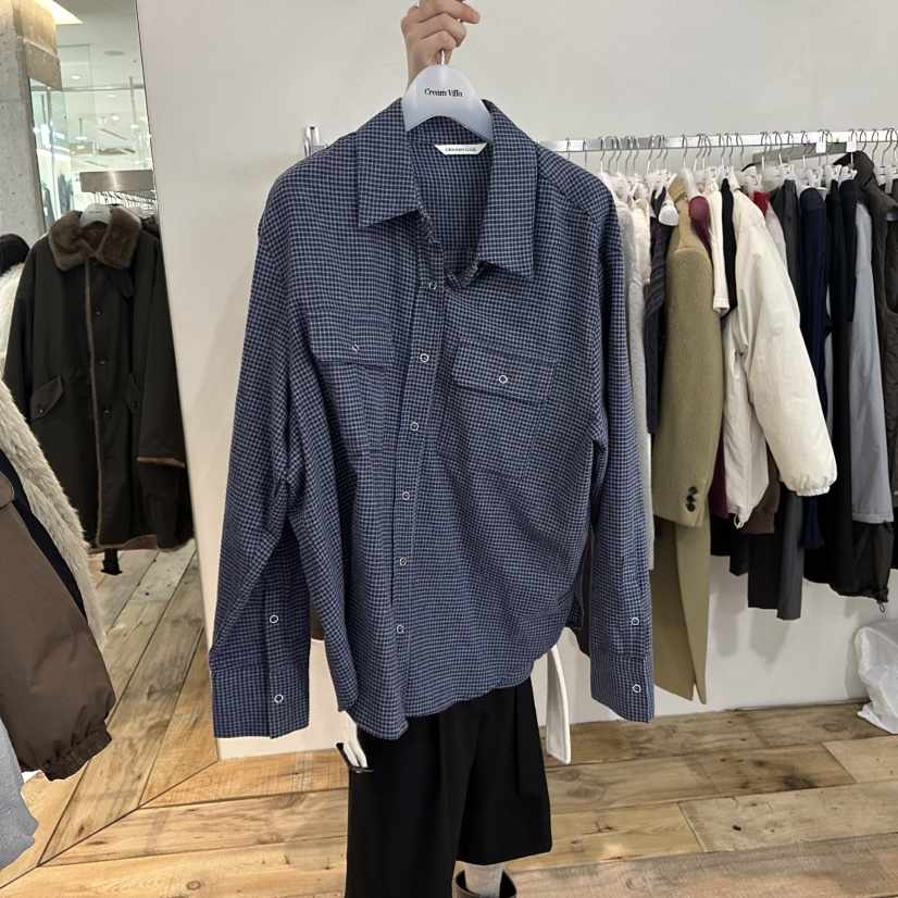 CREAM VILLA韓國直郵㊣女裝新品推薦襯衫蕾絲衫不含腰包格子CREAMVILLA襯衫/蕾絲衫