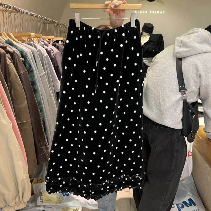 BLACKFRIDAY東大門㊣代購女士新品真品25秋冬時尚長裙天鵝絨BLACK FRIDAY長裙