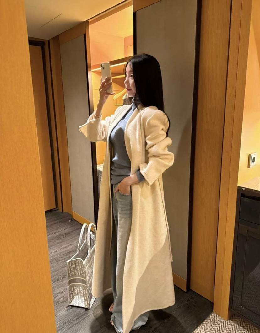 BEIGE GRAY韓國直郵㊣女士新款職業熱賣休閑推薦中長款大衣BEIGE GRAY中長款大衣