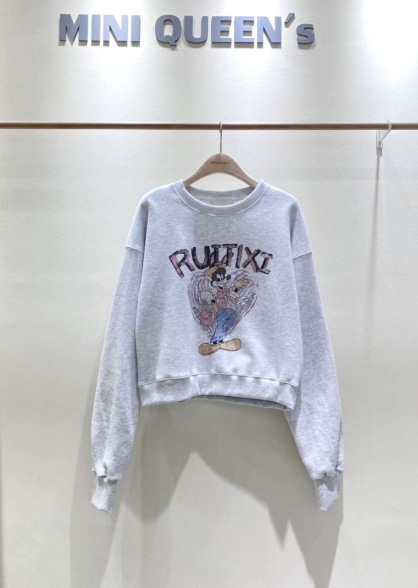 MINIQUEENS韓國直郵㊣女裝新款時尚熱賣真品休閑人氣衛衣加絨MINIQUEENS衛衣