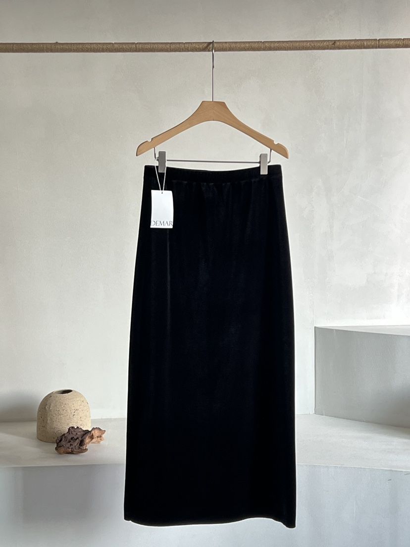 DEMAR韓國代購㊣女裝新品25秋冬人氣熱賣職業推薦長裙天鵝絨DEMAR長裙