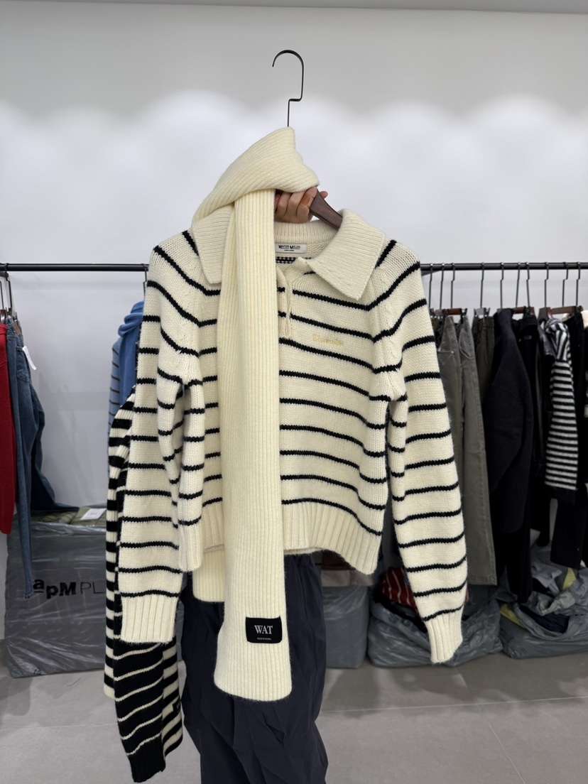 WATERMELON韓國代購㊣女士新品熱賣休閑真品套裝含圍巾兩件套WATER MELON套裝