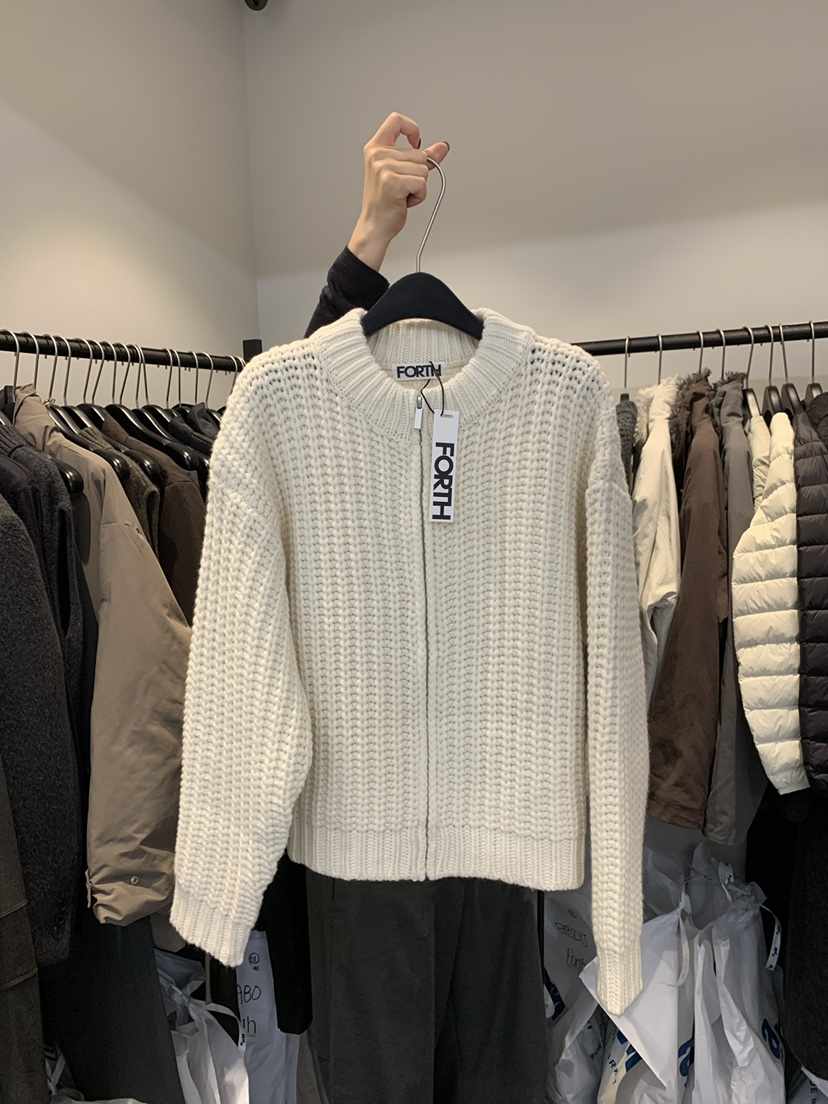 FORTH東大門㊣代購女裝新品25秋冬時尚推薦真品休閑針織衫拉鏈FORTH針織衫