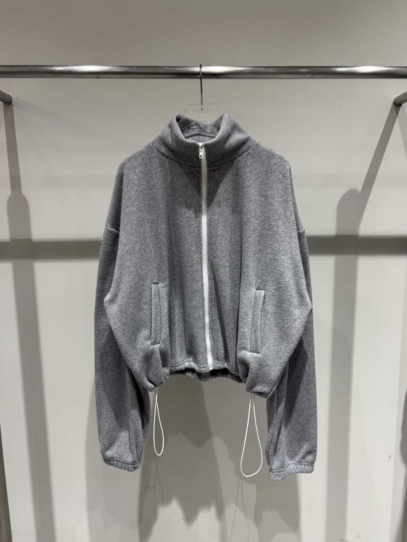 OKIE東大門㊣代購女裝新品熱賣職業25秋冬夾克羊毛拉鏈拼色OKIE夾克