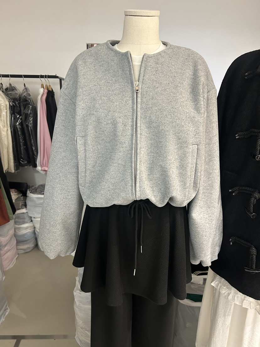 AS THOUGHT東大門㊣直郵女裝新款熱賣職業休閑夾克羊毛短款AS THOUGHT夾克