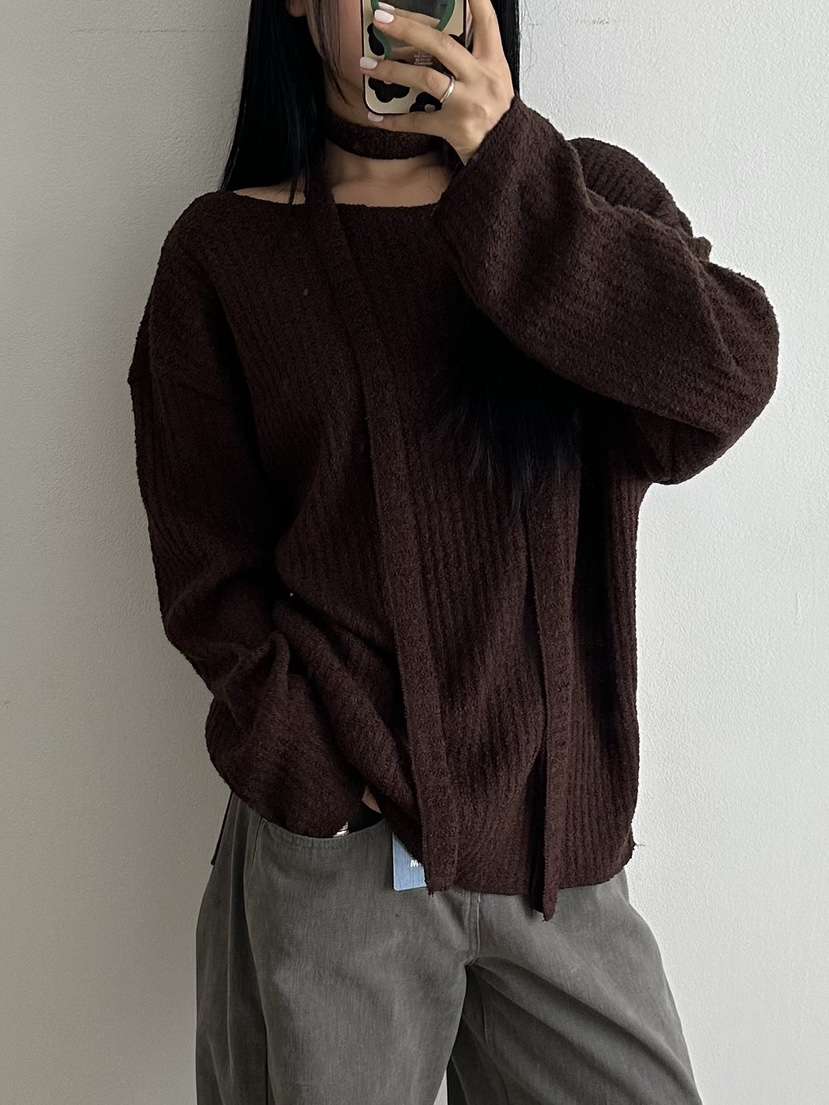 I MFACT東大門㊣代購女裝新款休閑25秋冬人氣時尚針織衫船領I MFACT針織衫