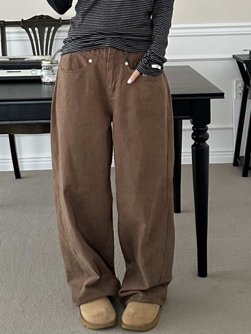 I MFACT東大門㊣代購女裝新品25秋冬真品職業牛仔褲毛絨羊毛I MFACT牛仔褲