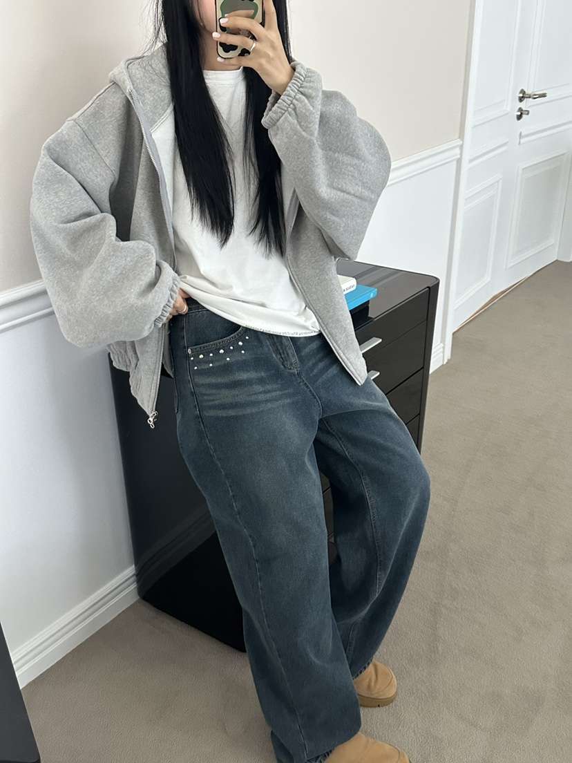 I MFACT韓國代購㊣女士新款25秋冬熱賣職業衛衣拉鏈高領連帽I MFACT衛衣