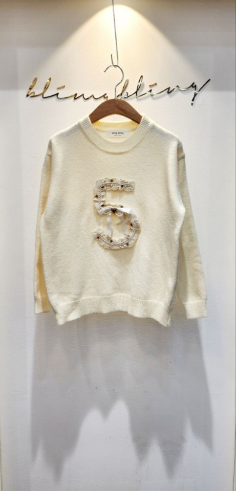 BLING BLING-S韓國代購㊣女士新款推薦休閑真品針織衫蕾絲BLING BLING-S針織衫