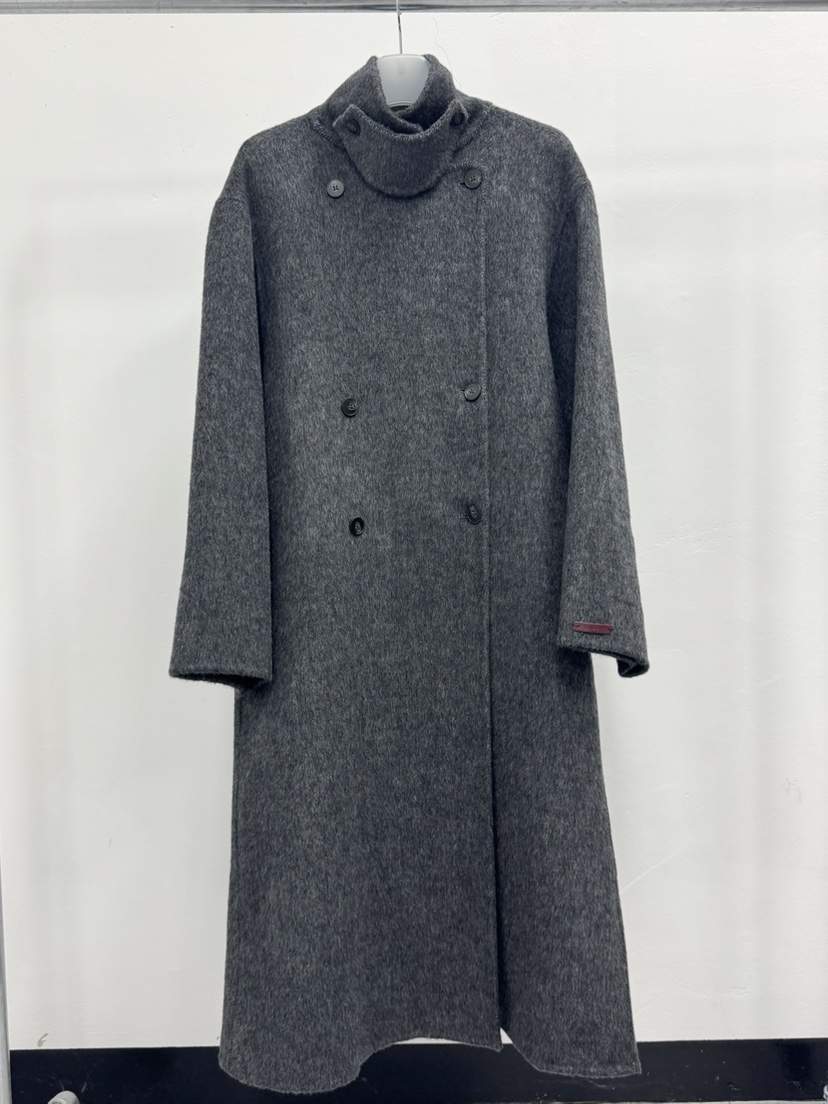 MOSMOS韓國直郵㊣女士新款25秋冬中長款大衣手工制作含腰帶MOSMOS中長款大衣