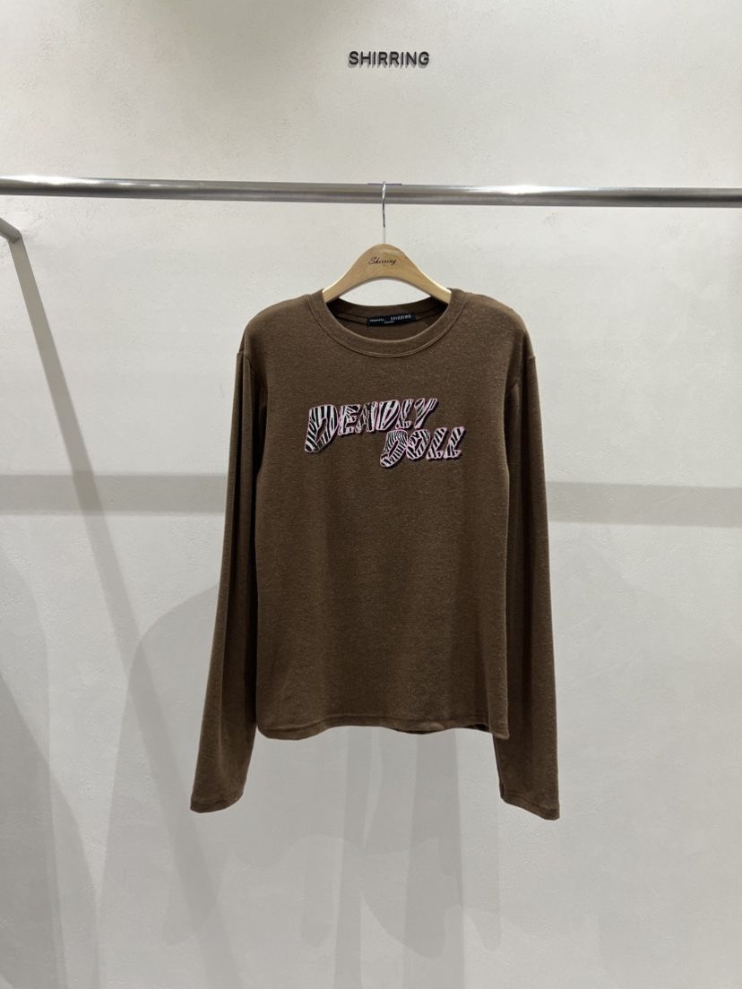 SHIRRING東大門㊣直郵女裝新款25秋冬推薦真品職業熱賣長袖T恤SHIRRING長袖T恤
