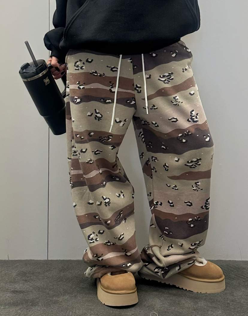 BYRING韓國直郵㊣女裝新款時尚真品人氣休閑推薦休閑褲迷彩BYRING休閑褲