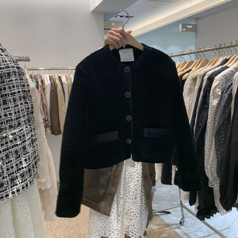 A東大門㊣代購女裝新款熱賣人氣職業推薦25秋冬時尚夾克天鵝絨A STORE夾克