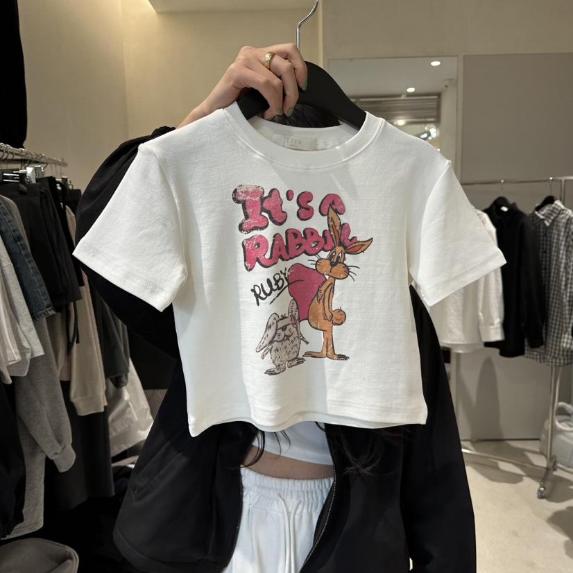 MEMO CLASSIC東大門㊣代購女裝新品時尚熱賣真品T恤兔子短款MEMO CLASSICT恤