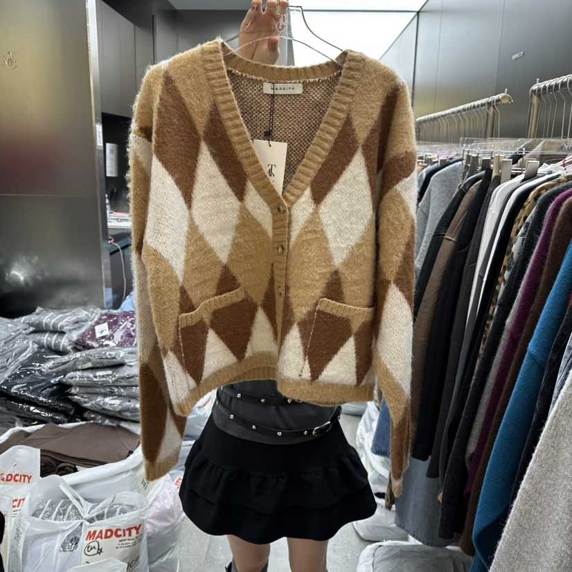 MADCITY韓國直郵㊣女士新款熱賣25秋冬真品休閑人氣職業毛衣MADCITY毛衣