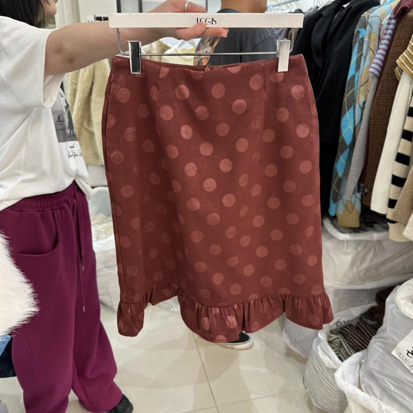 EGG IS東大門㊣實拍女士新品真品推薦時尚短裙天鵝絨圓點裙EGG IS短裙