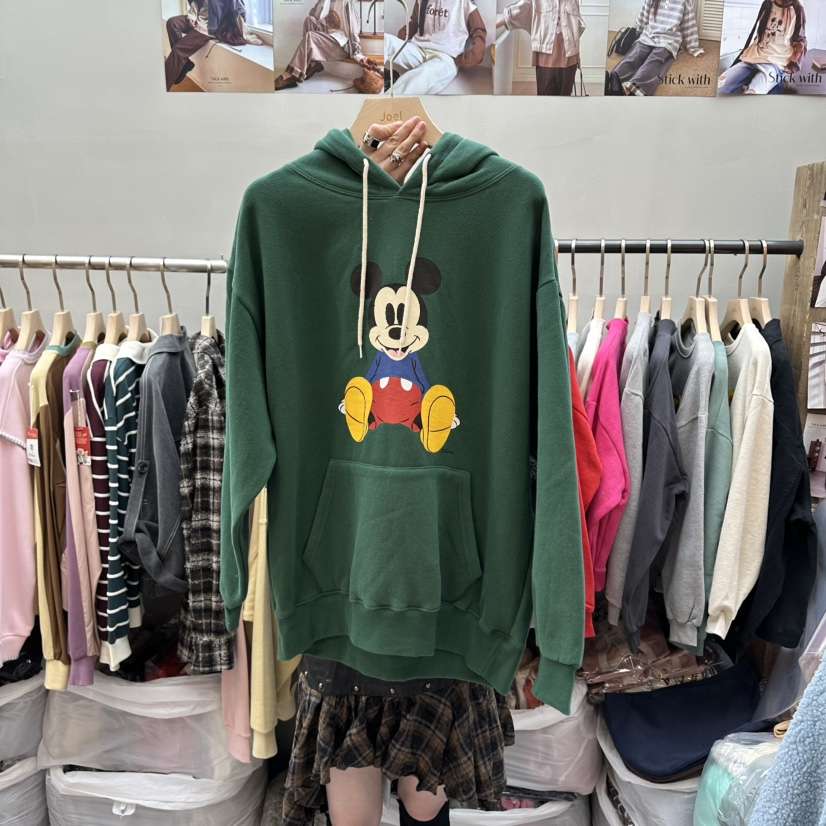 STICK WITH韓國代購㊣女裝新款熱賣職業休閑推薦25秋冬衛衣兜帽STICK WITH衛衣