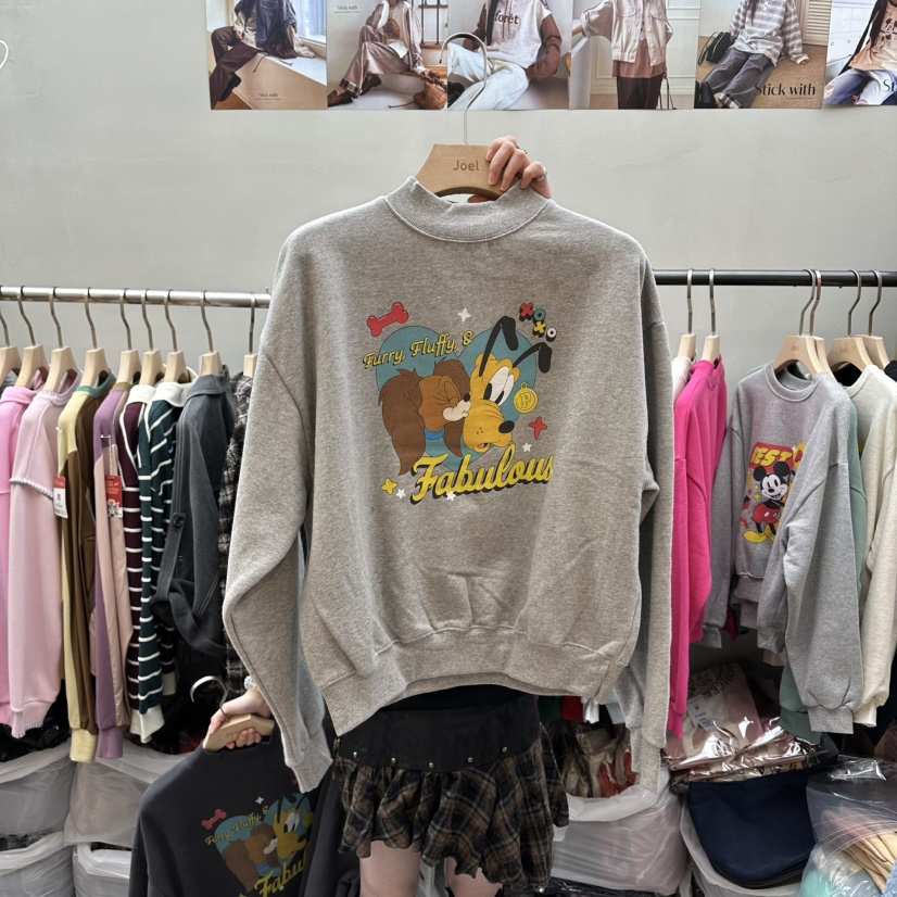 STICK WITH韓國代購㊣女裝新品25秋冬人氣休閑真品時尚衛衣STICK WITH衛衣