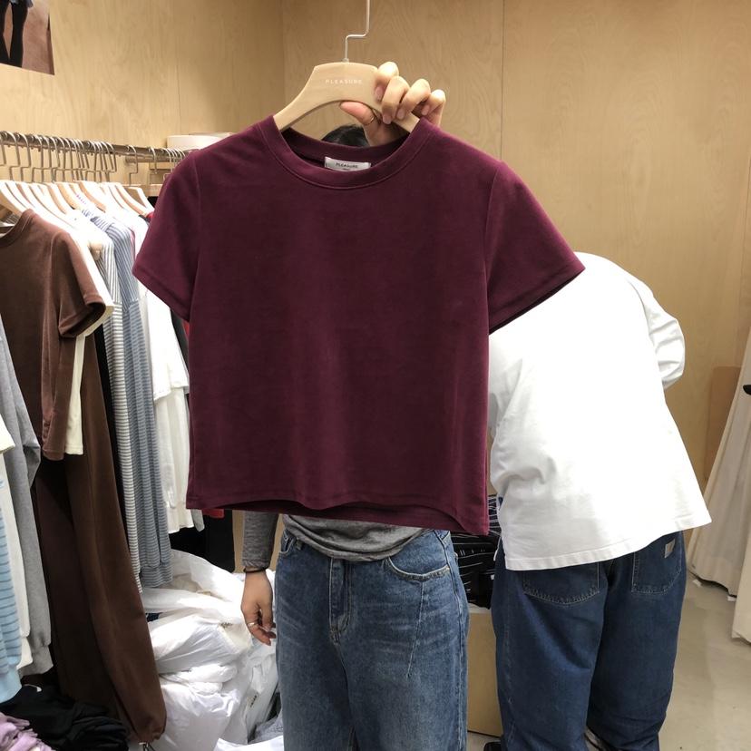 PLEASURE東大門㊣代購女裝新品職業人氣真品25秋冬熱賣T恤絨PLEASURET恤