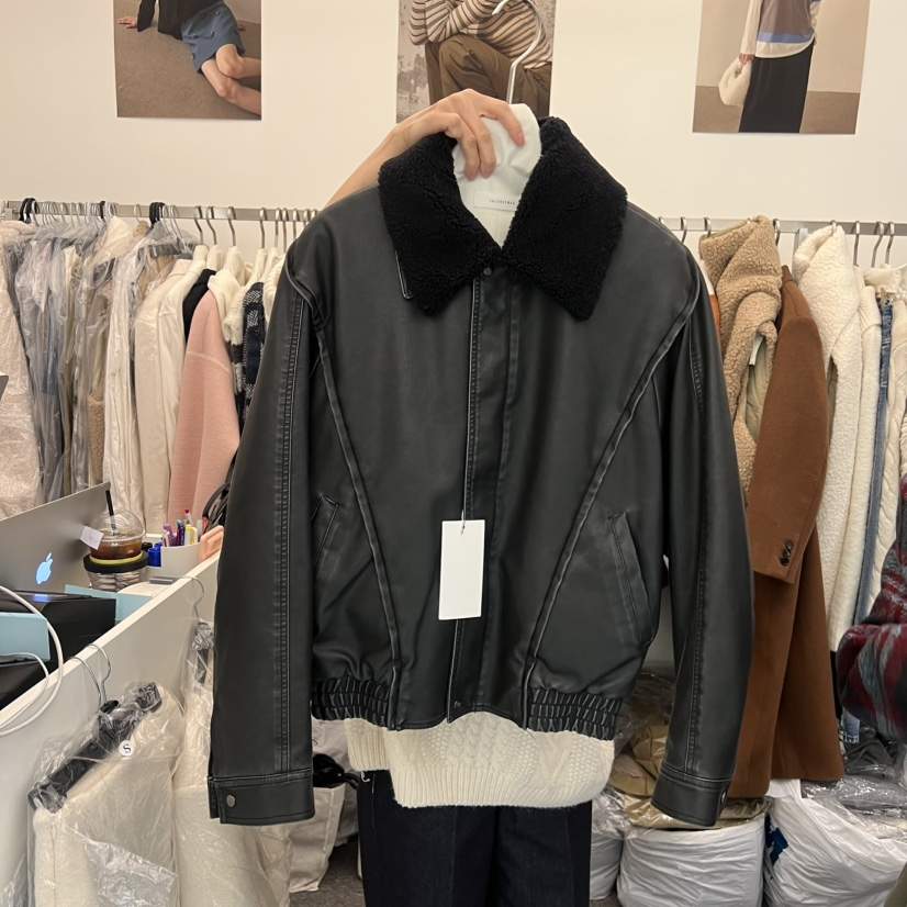 SALONDEMAG東大門㊣直郵女裝新品職業休閑時尚夾克皮革絎縫SALONDEMAG夾克