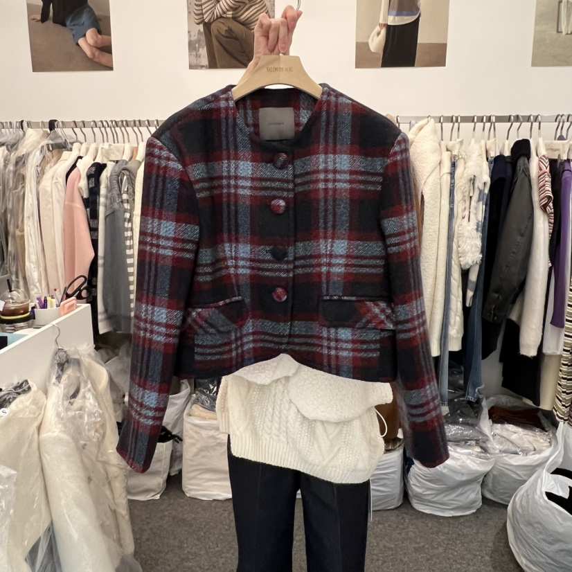 SALONDEMAG東大門㊣代購女裝新款熱賣休閑25秋冬時尚夾克羊毛SALONDEMAG夾克