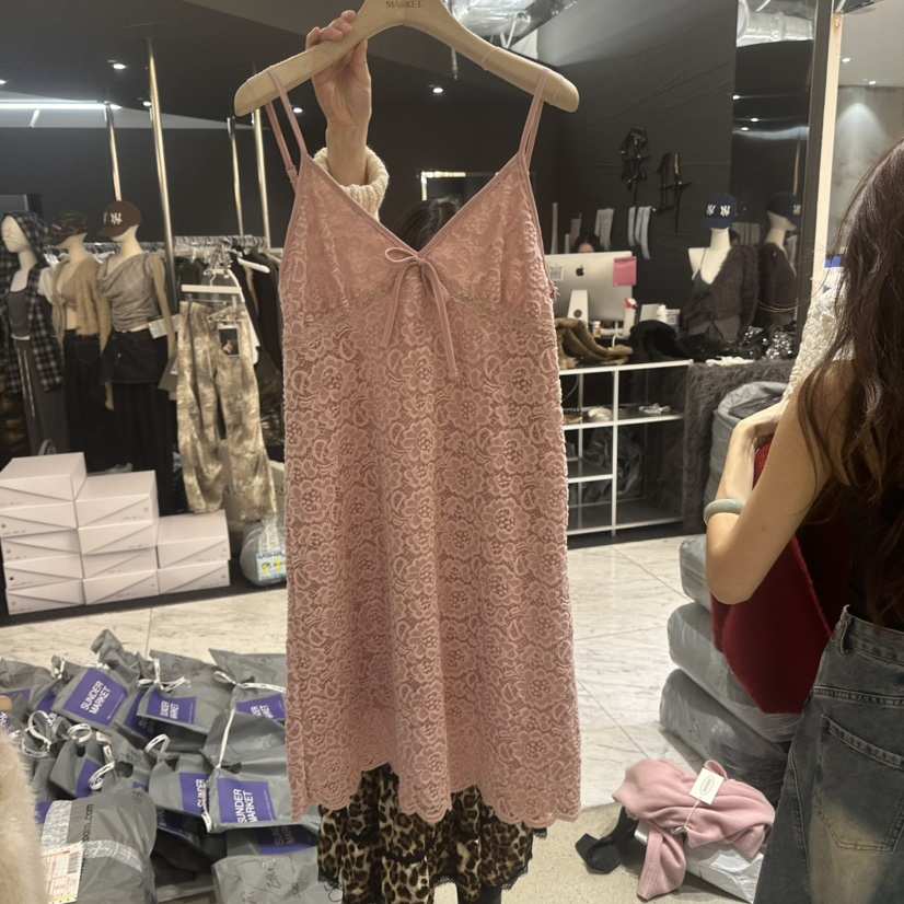 SUNDER MARKET東大門㊣直郵女裝新款休閑職業連衣裙蕾絲花SUNDER MARKET連衣裙