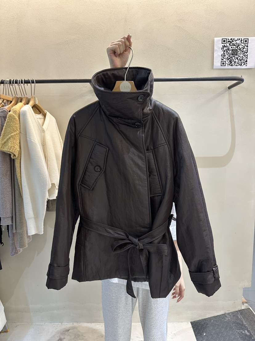 ERIA韓國直郵㊣女裝新款熱賣人氣25秋冬休閑夾克含腰帶填充ERIA/HUE夾克