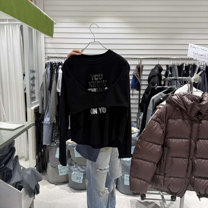 BRICKLANE東大門㊣直郵女士新品休閑熱賣時尚長袖T恤假兩件BRICKLANE長袖T恤