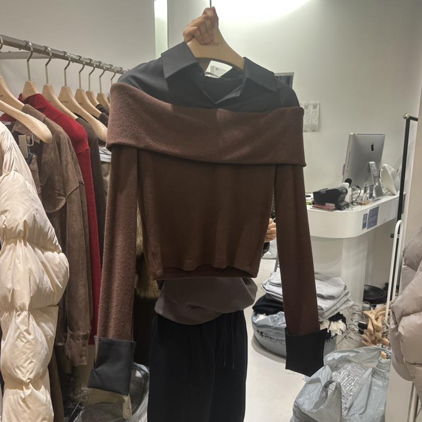 RENDER韓國代購㊣女裝新品25秋冬熱賣時尚真品休閑人氣長袖T恤RENDER長袖T恤