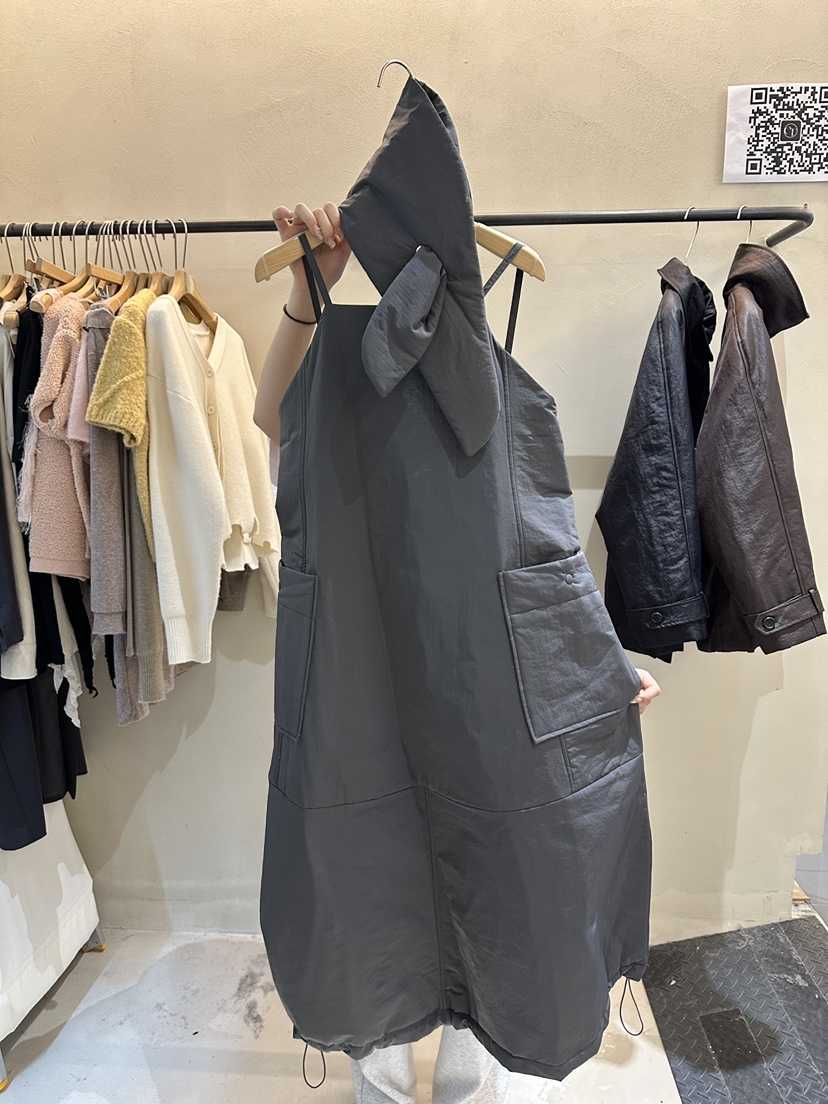 ERIA韓國直郵㊣女裝新款休閑25秋冬職業真品連衣裙含圍巾填充ERIA/HUE連衣裙