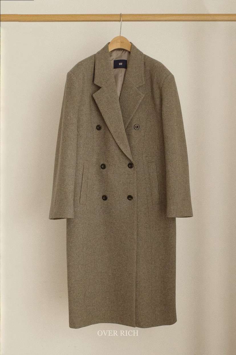 OVER RICH東大門㊣代購女士新品人氣推薦真品熱賣中長款大衣OVER RICH中長款大衣