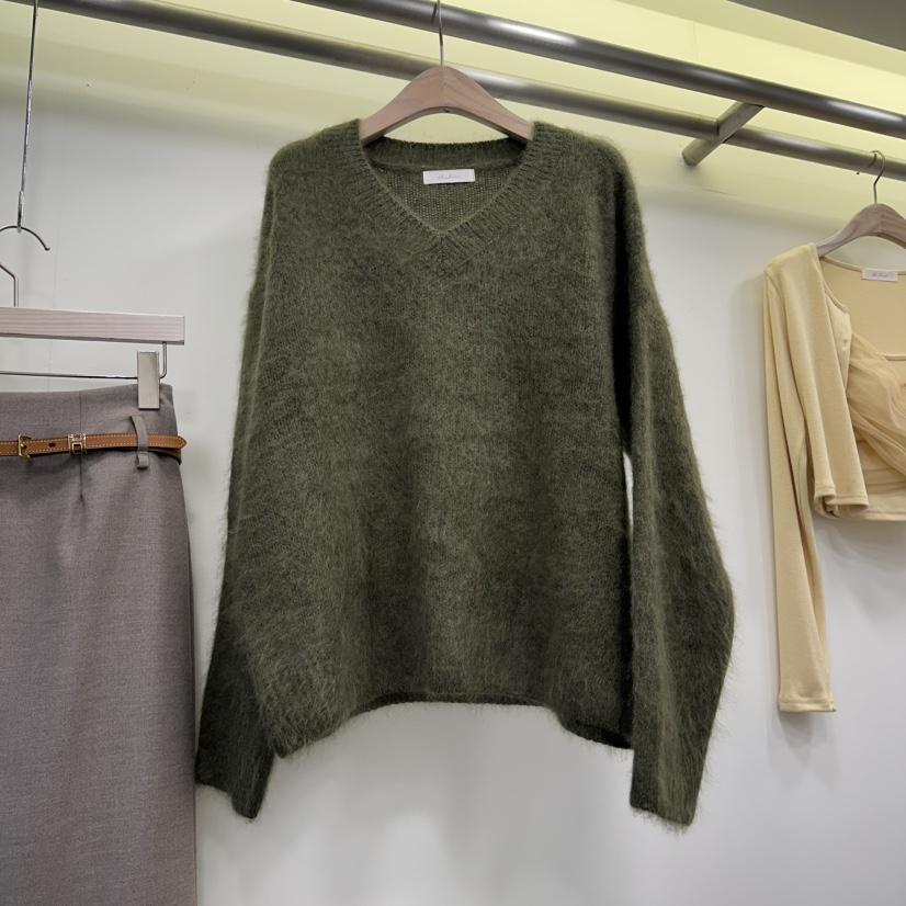 THE LOW東大門㊣直郵女士新款人氣職業真品25秋冬針織衫V領THE LOW針織衫