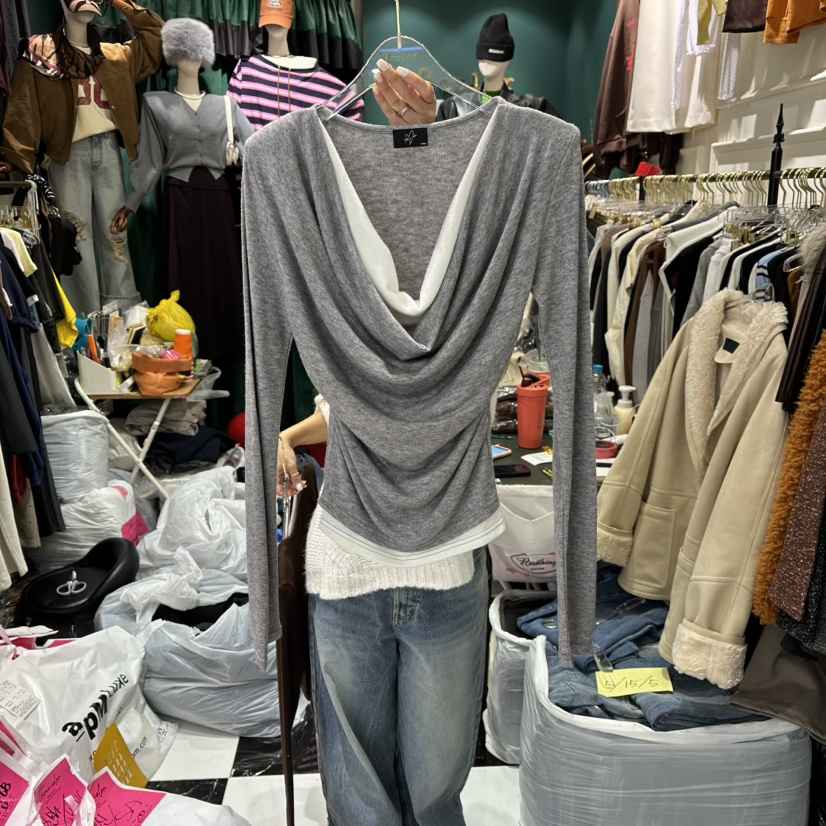 3COLOR韓國代購㊣女士新款25秋冬長袖T恤Three color長袖T恤